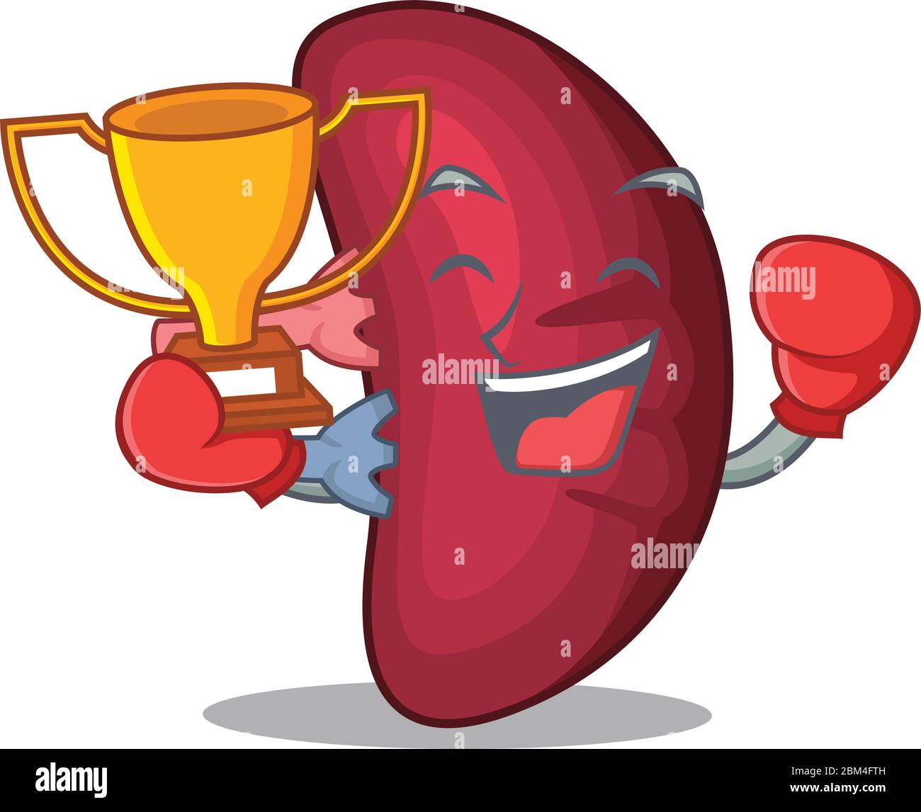 An elegant boxing winner of human spleen mascot design style Stock Vector