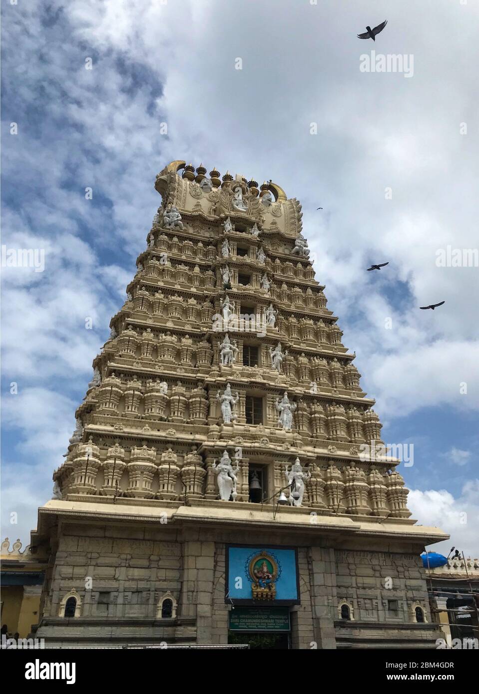 Mysore, Karnataka/India - June 15, 2018 - Chamundi Hill Temple of South Indian Goddess Chamundi at Mysore, Karnataka Stock Photo