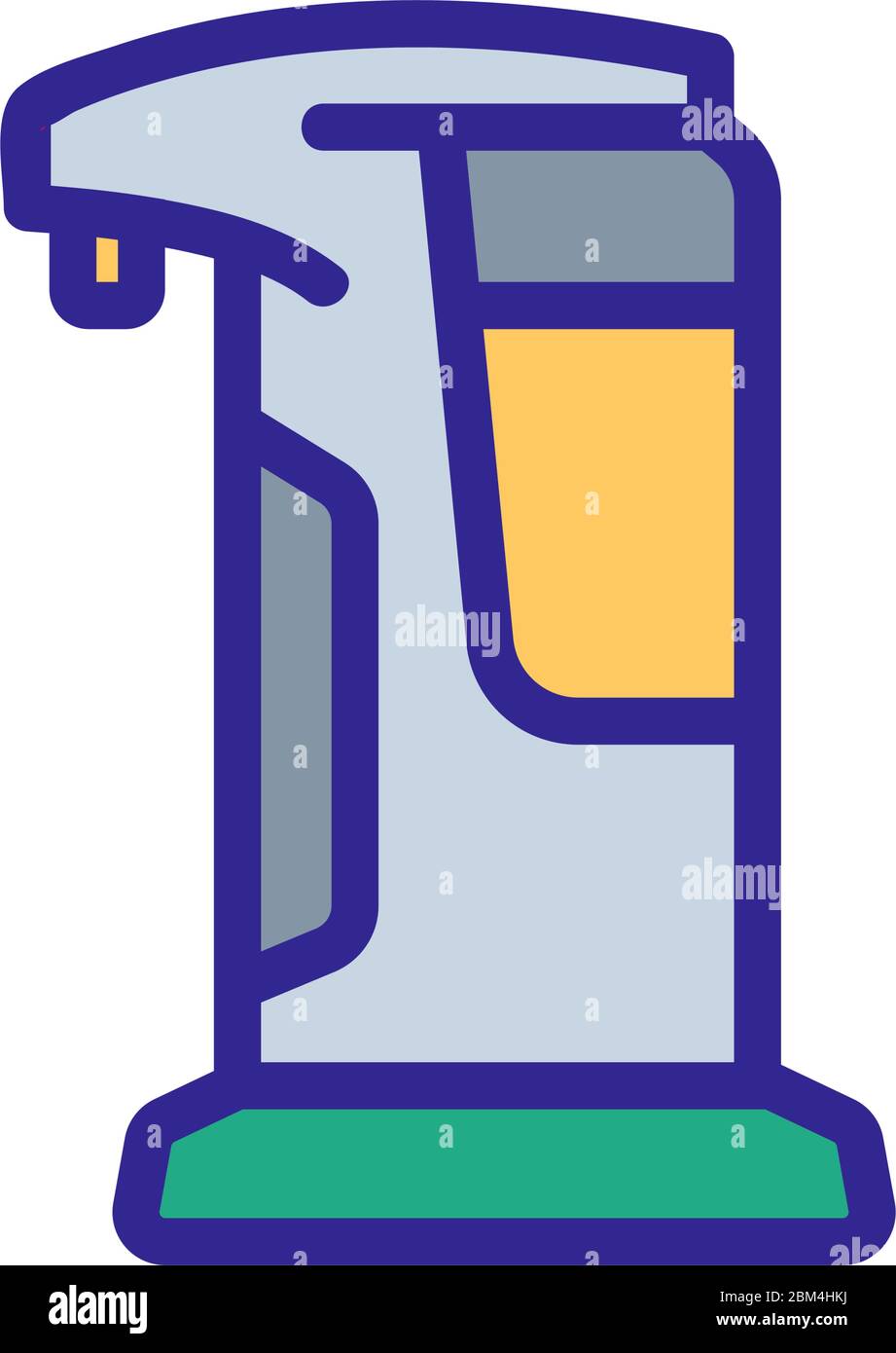 hand soap dispenser with transparent flask icon vector outline