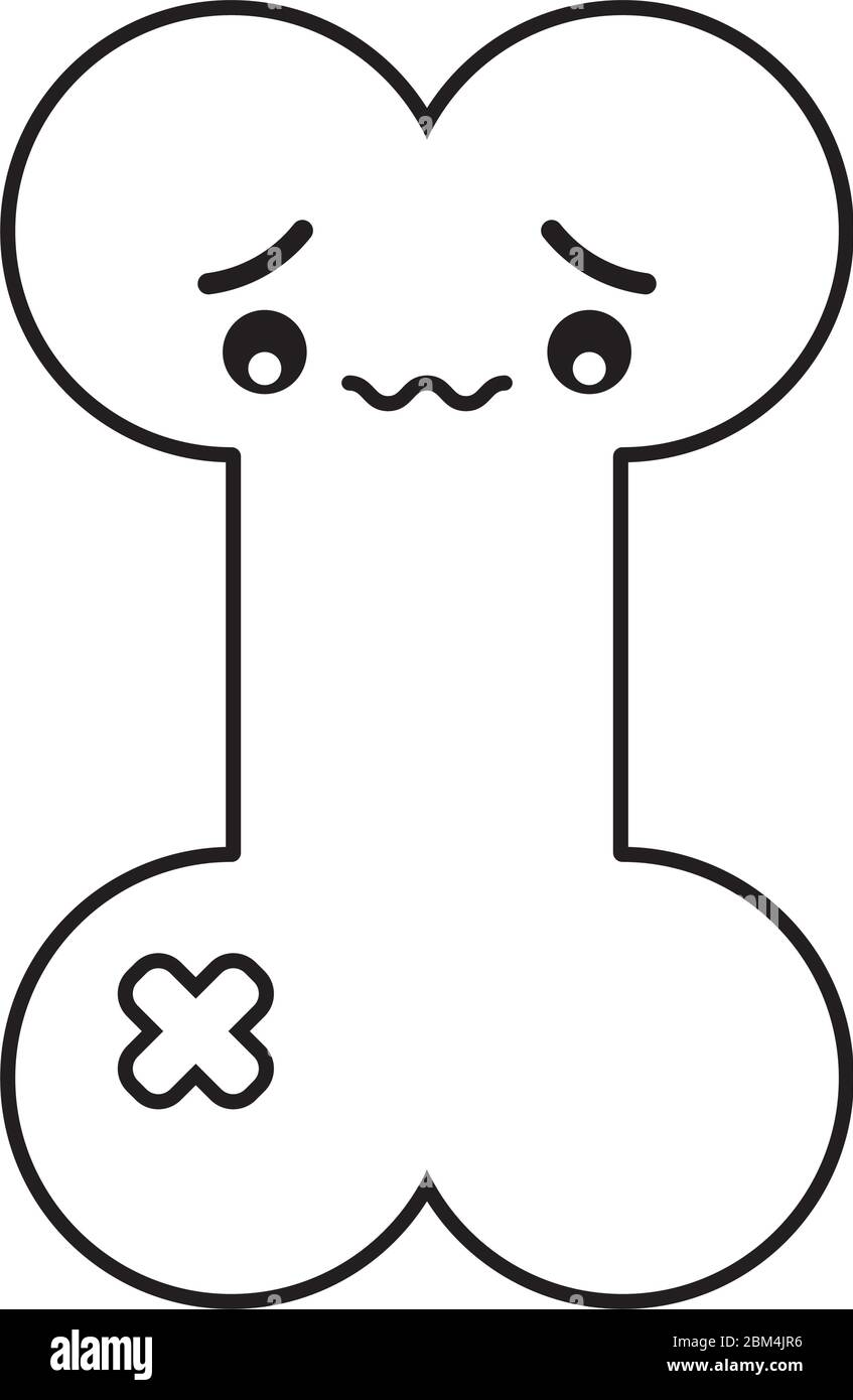 bone cartoon line style icon design of Medical care health and ...