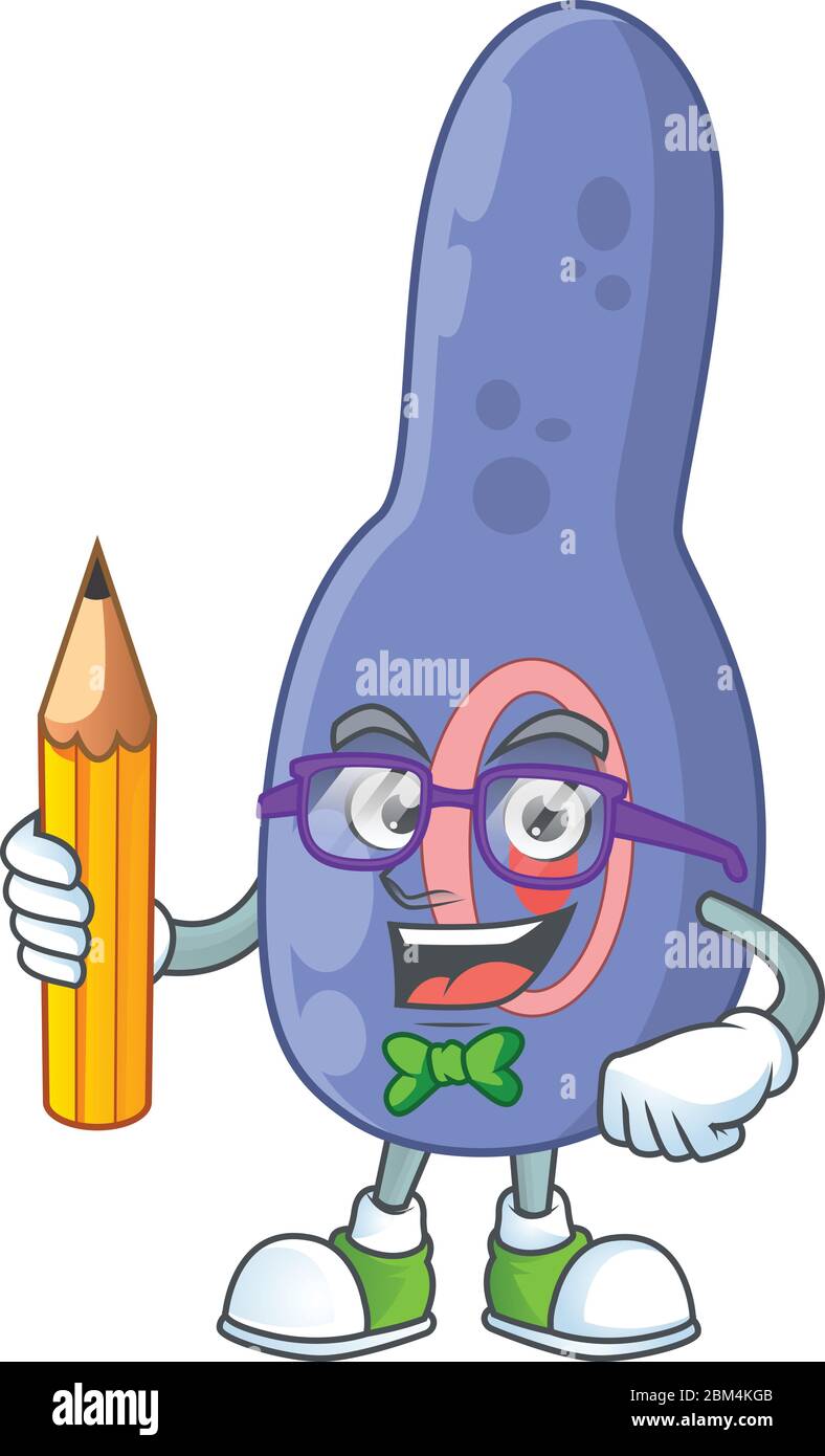 Costrisium botulinum student cartoon character studying with pencil ...