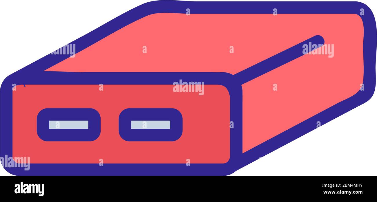 dual port square portable charging icon vector outline illustration ...