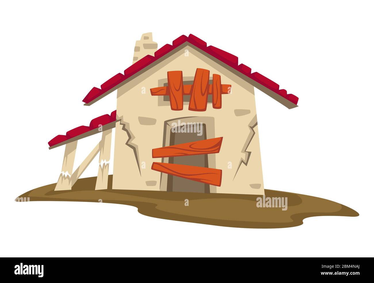 Abandoned construction in rural area, shed or barn Stock Vector