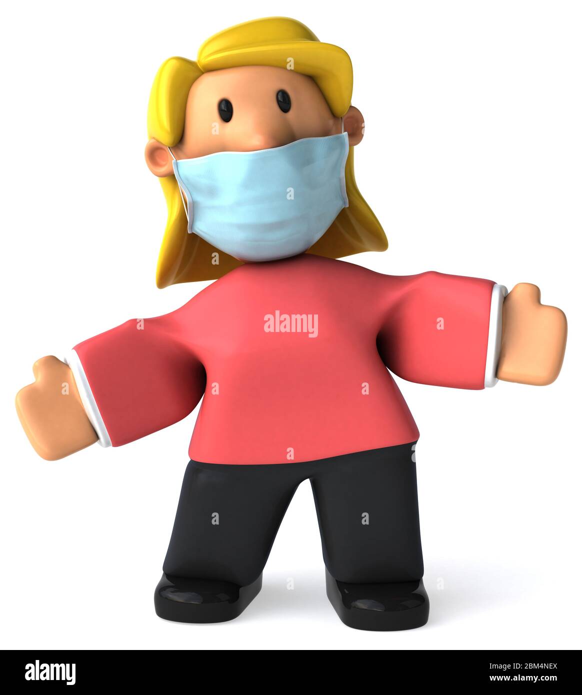 3D Illustration of a woman with a mask Stock Photo - Alamy