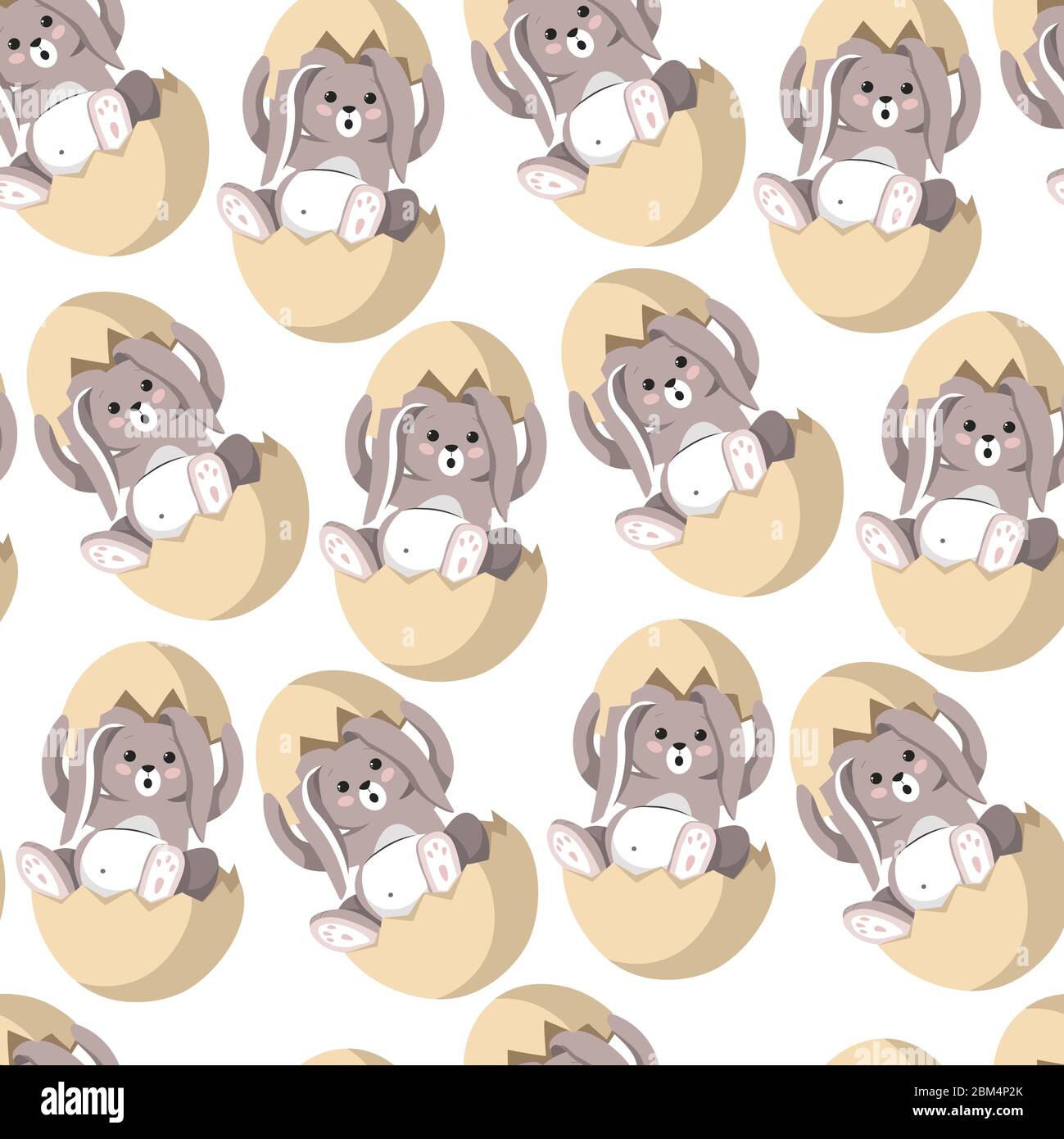 Easter bunny, rabbit sitting in egg with eggshell Stock Vector Image