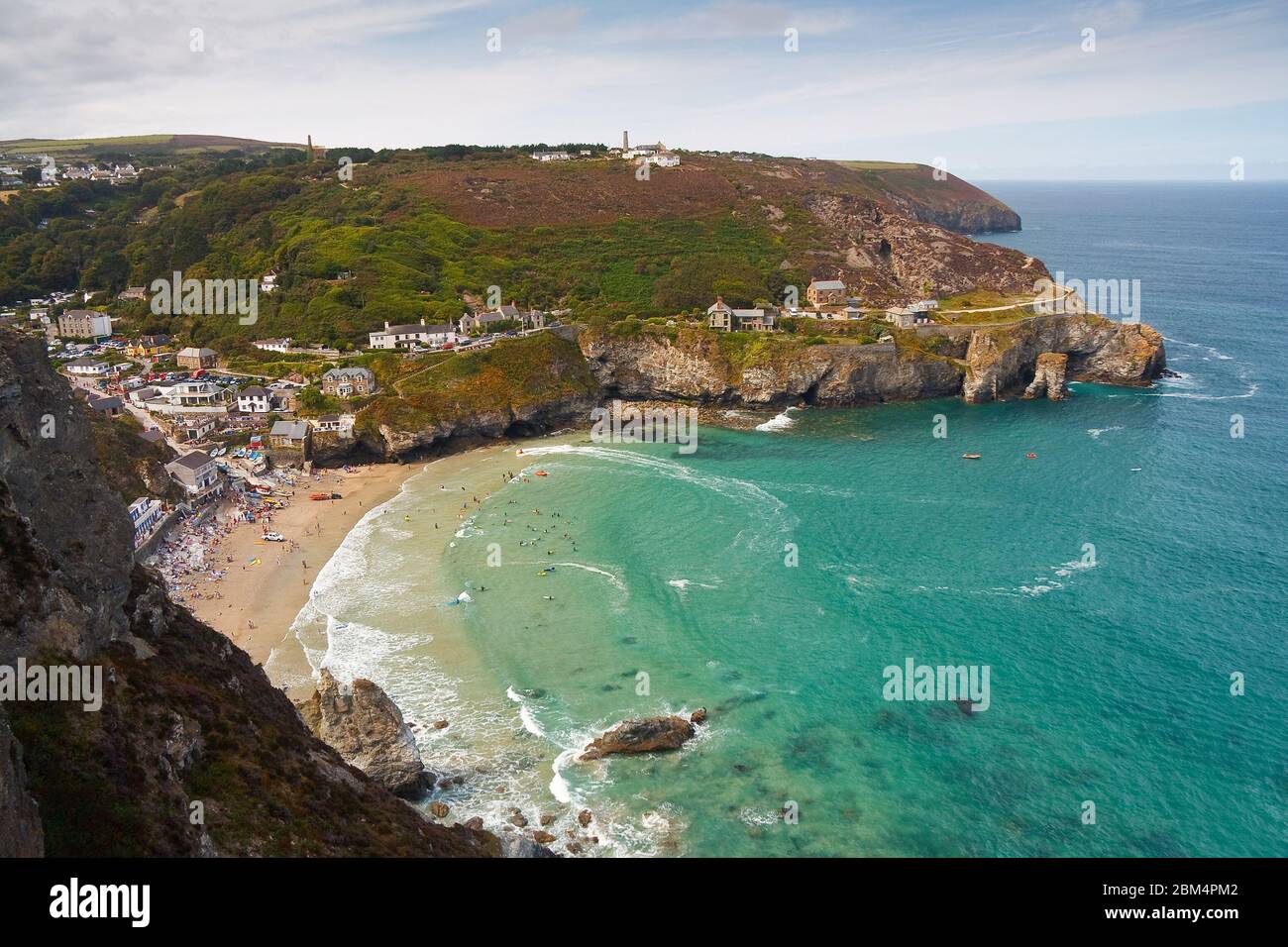 St. Agnes beach on lifeboat day, Cornwall, UK Stock Photo Alamy