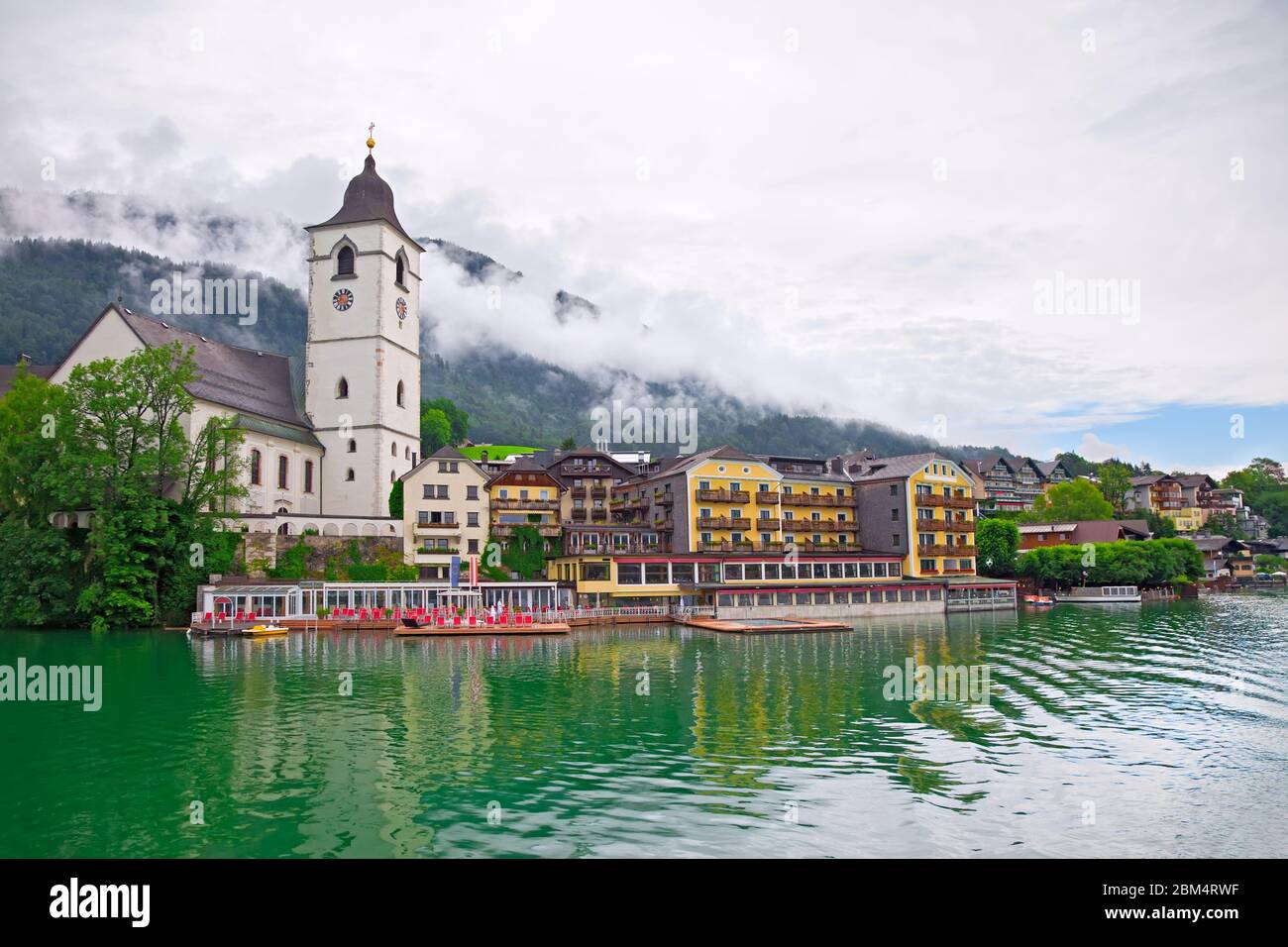 The beautiful village St. Wolfgang on the lake Wolfgangsee Austria Stock Photo