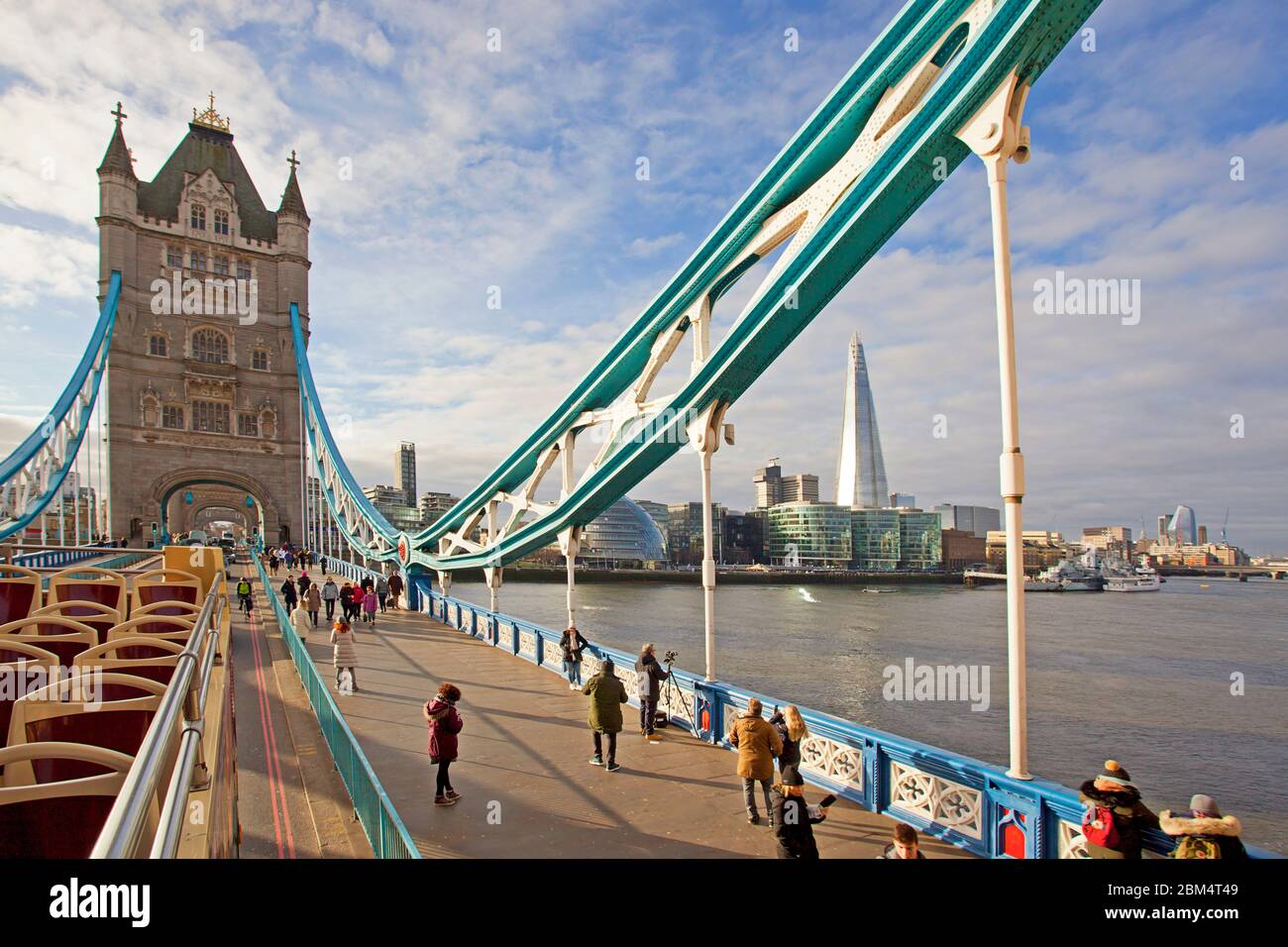 View of The Shard from Tower Bridge, London Stock Photo
