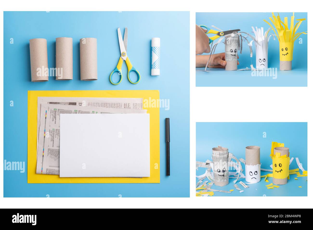 toilet paper roll craft for kid and kindergarten, DIY, tutorial, step