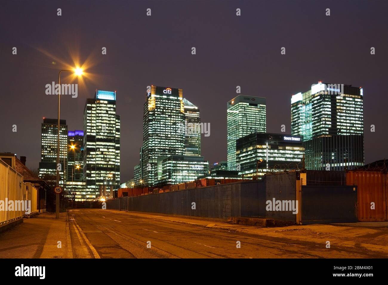 Canary Wharf at night, London Stock Photo - Alamy