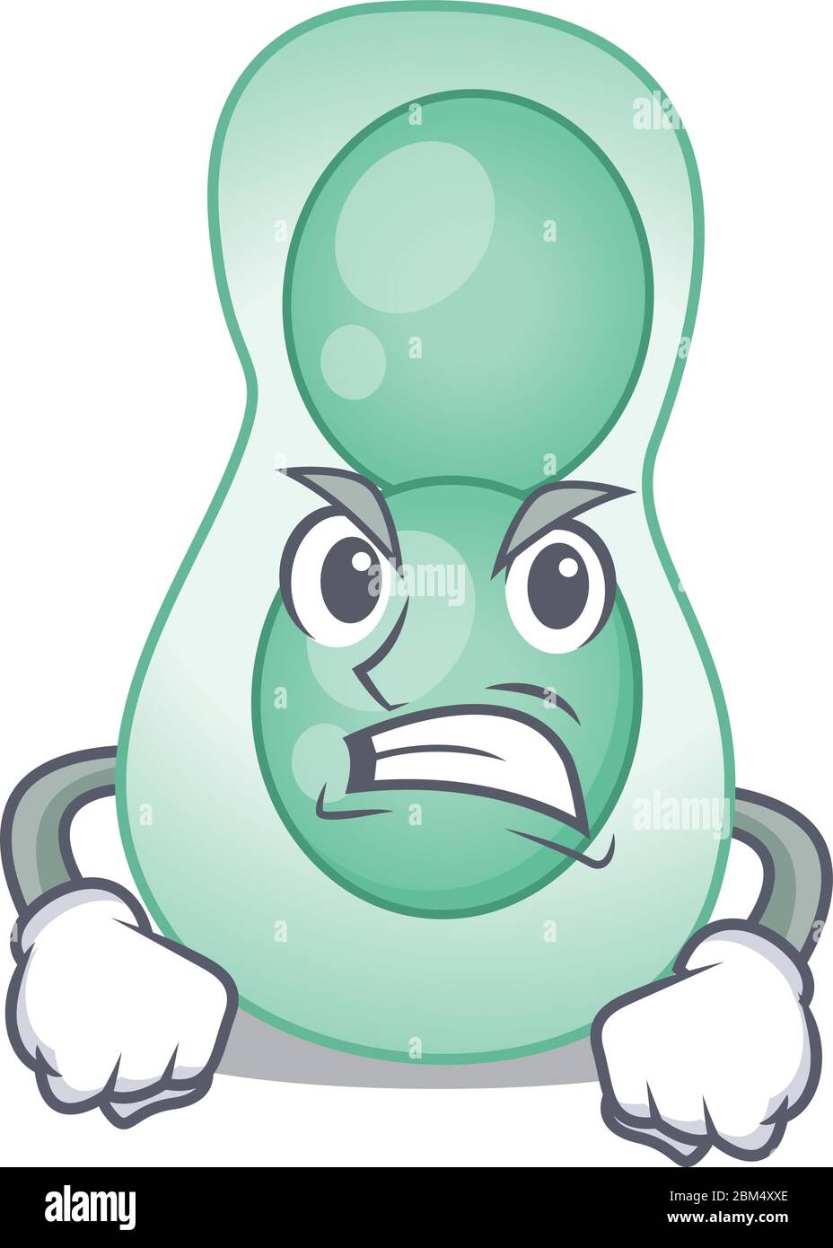 Mascot design concept of serratia marcescens with angry face Stock Vector