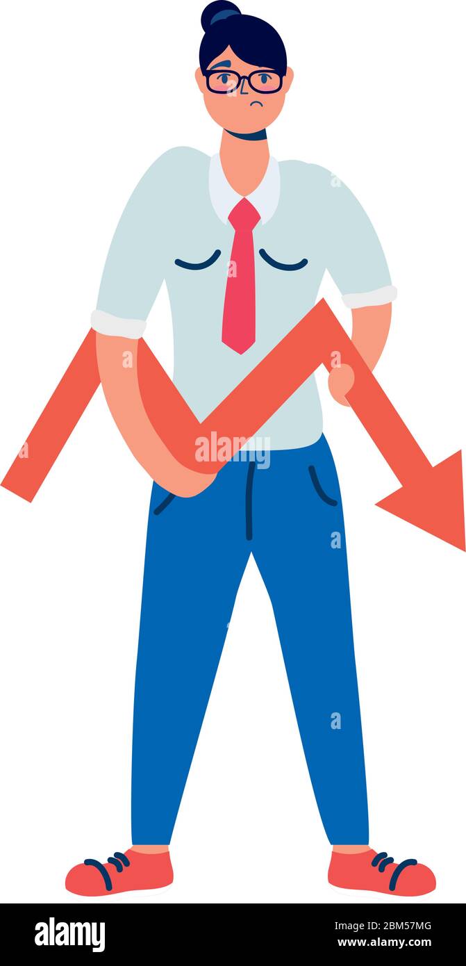 elegant business woman with arrow statistic Stock Vector Image & Art ...