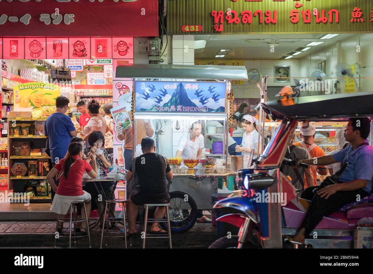 Bangkok-Thailand MAY 19 2018: Nightlife in Chinatown (Yaowarat) at night, Bangkok, Thailand Stock Photo