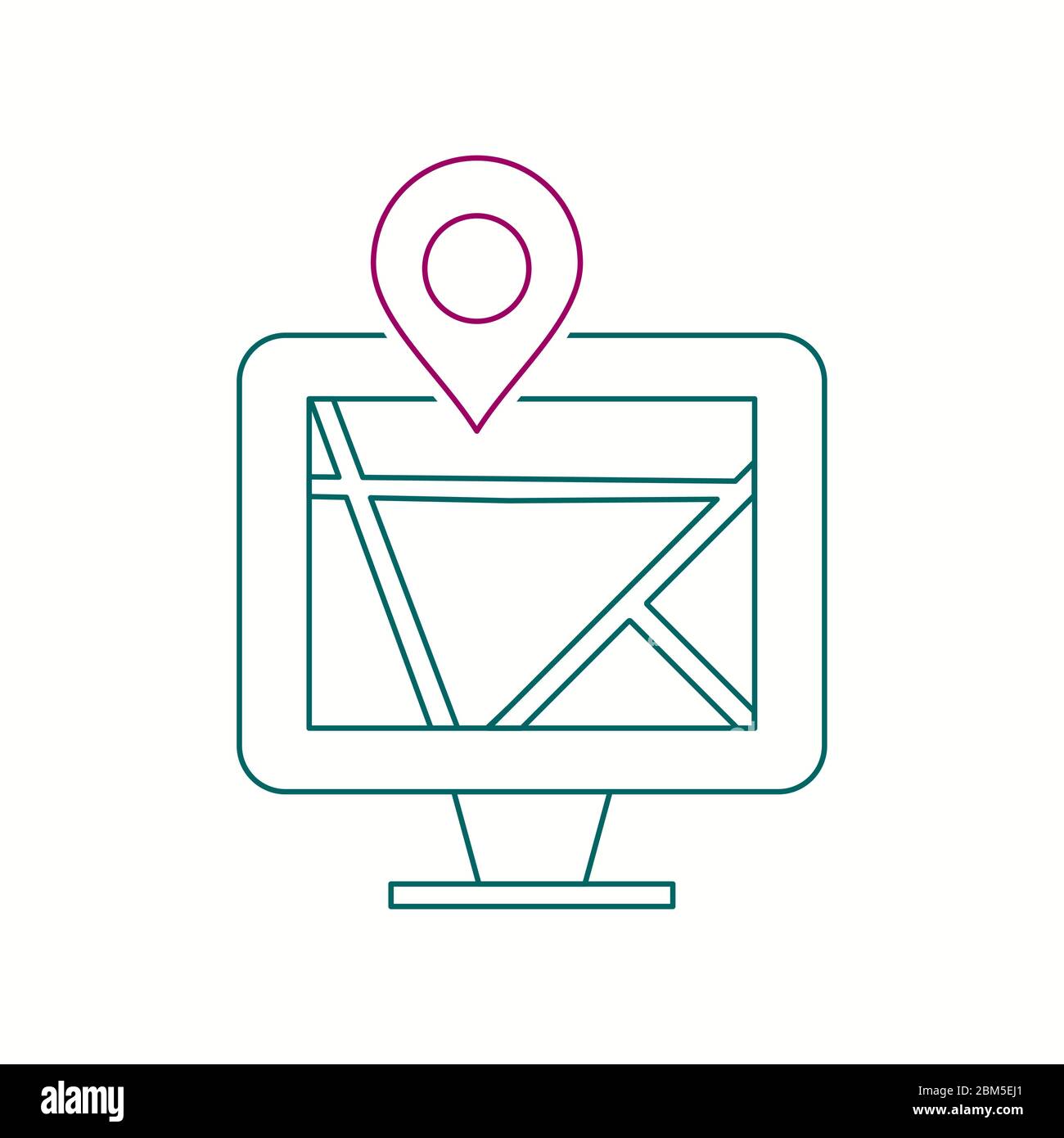 Maps on computer line icon Stock Vector Image & Art - Alamy