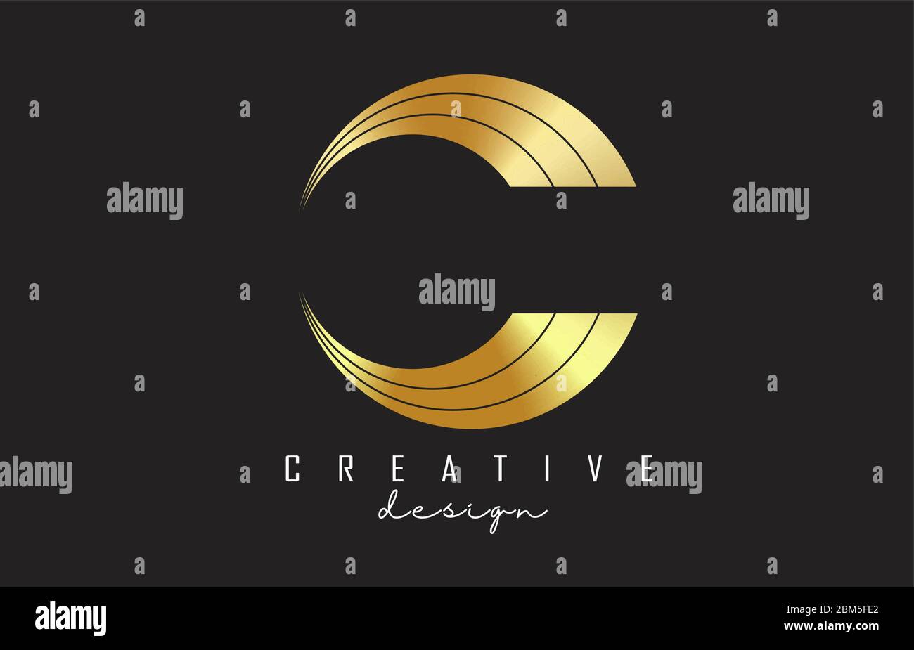 Golden C Letter Logo with Monogram and luxury design. Graphic golden C ...