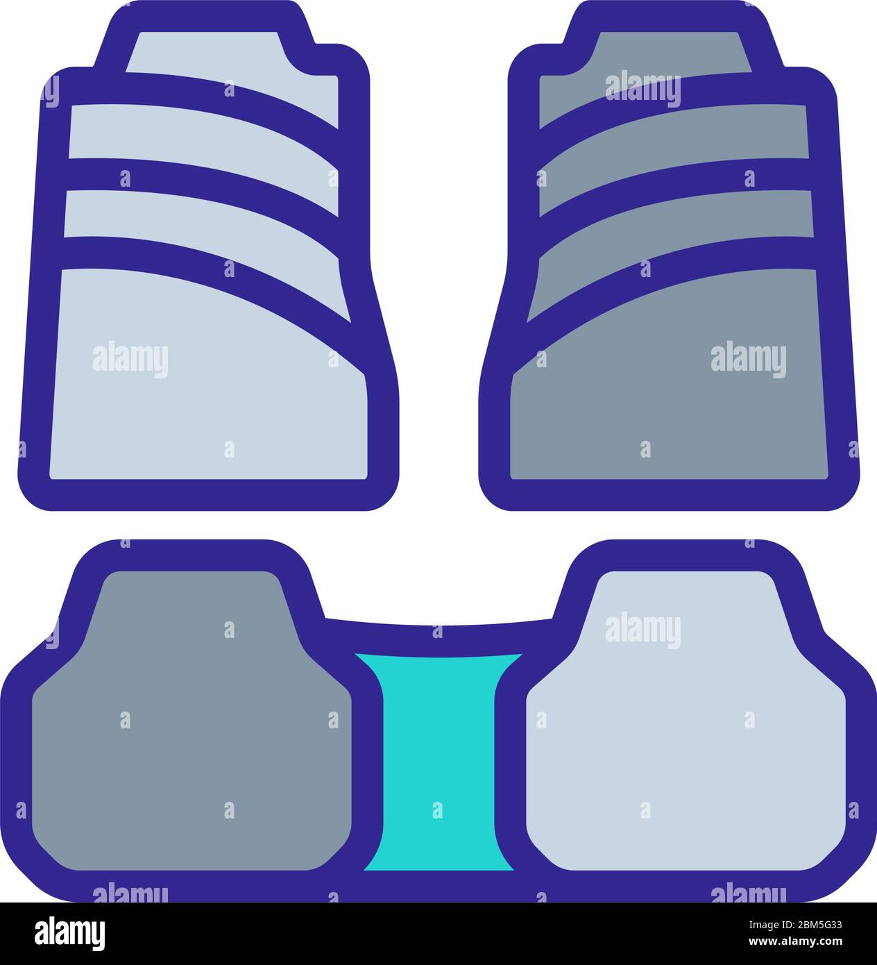 textile mats with rubber foot inserts icon vector outline illustration ...