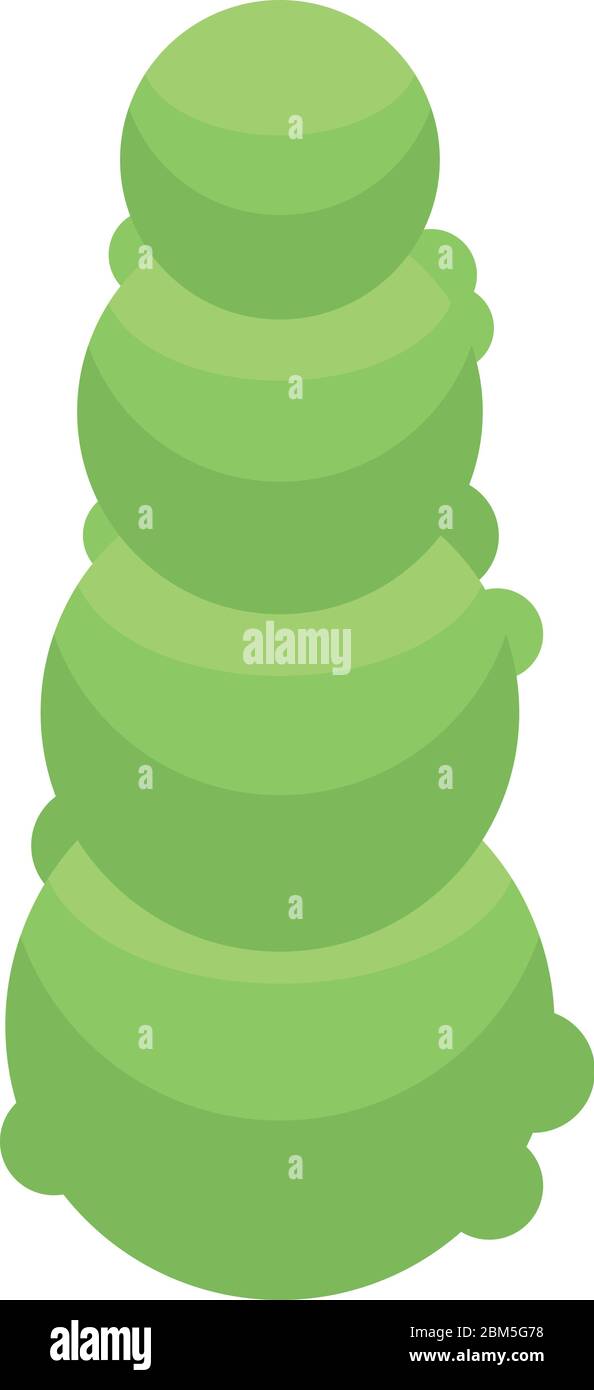 Ornamental bush icon, isometric style Stock Vector