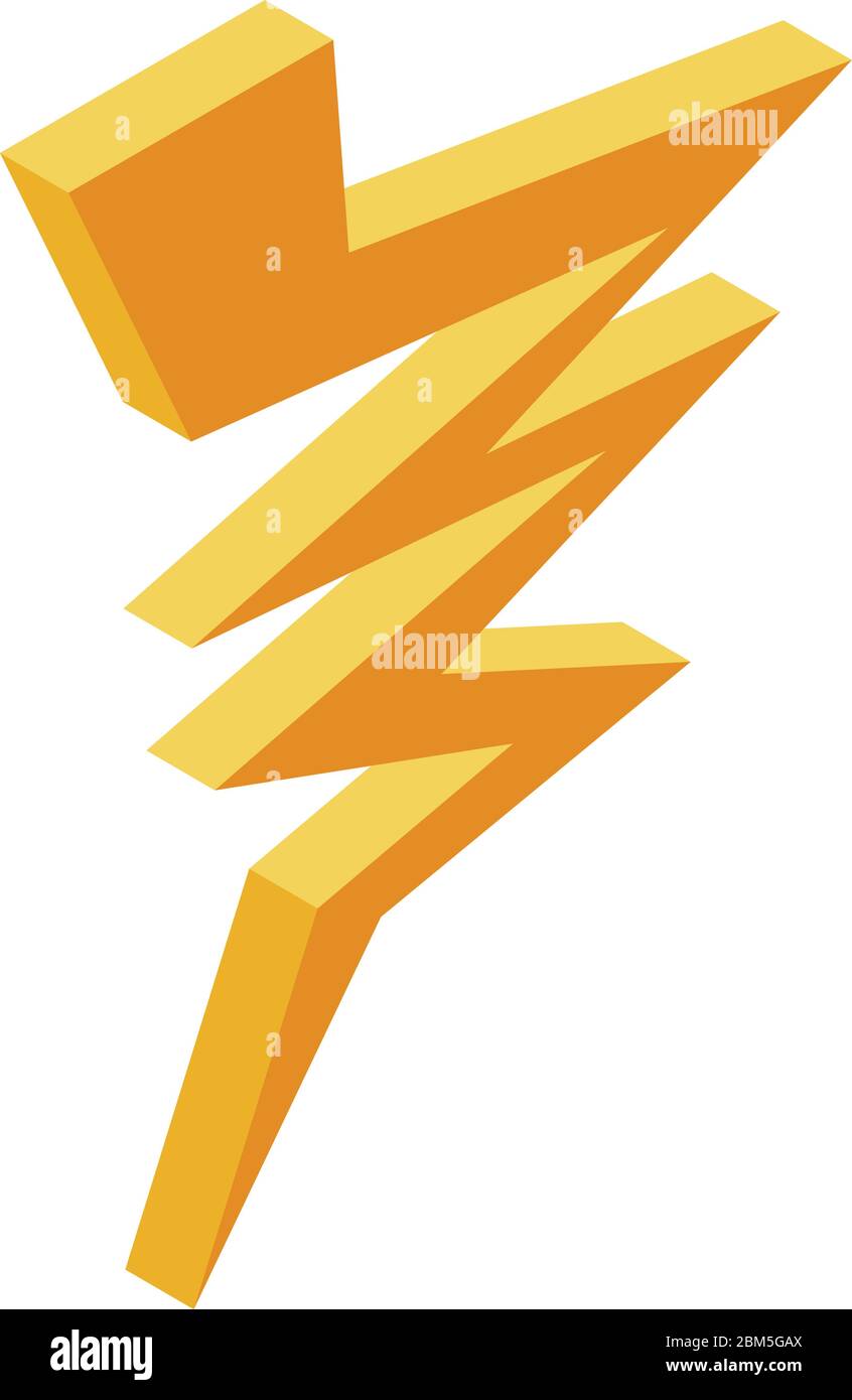 Lightning bolt icon, isometric style Stock Vector Image & Art - Alamy