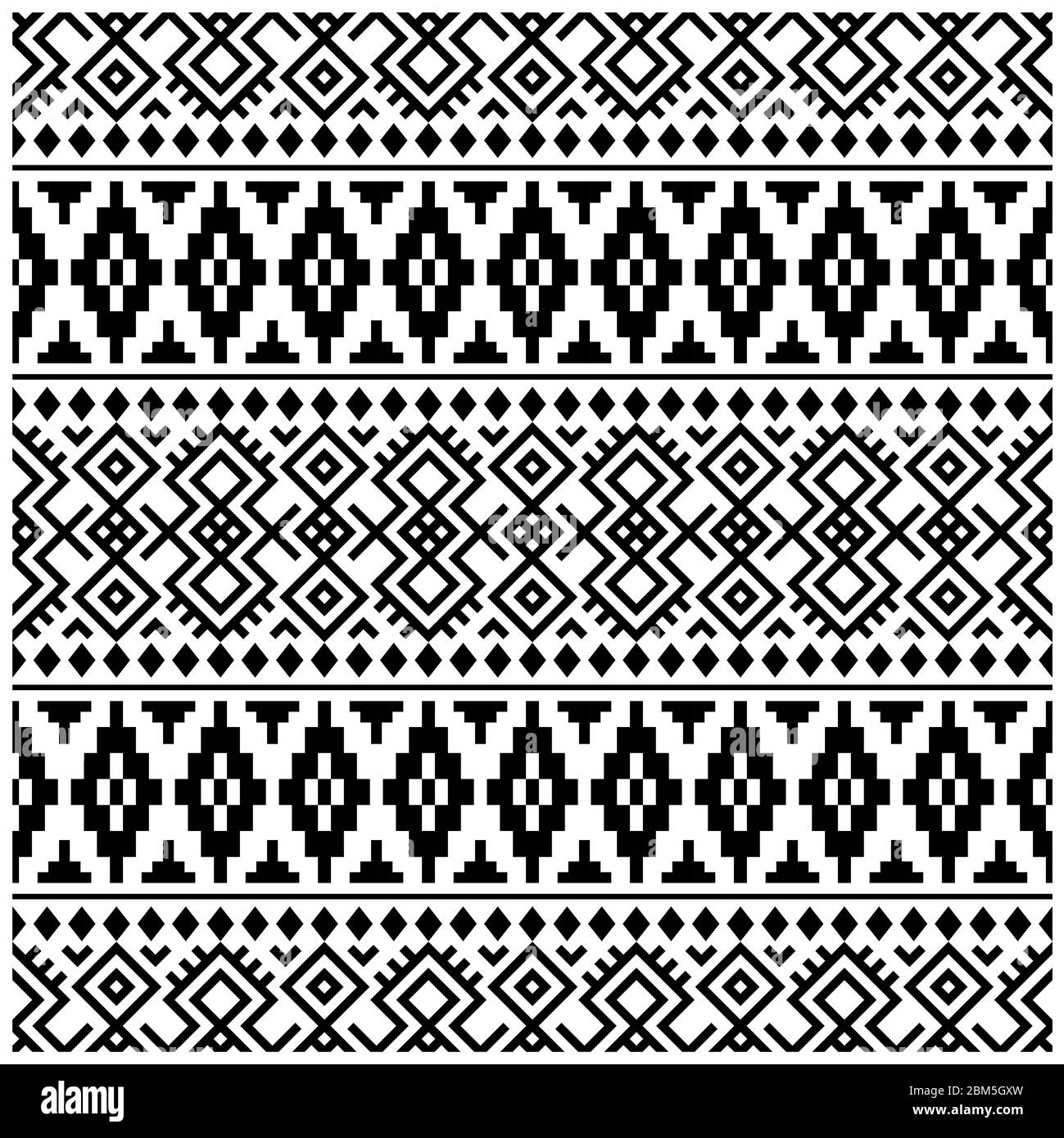 Ikat ethnic pattern vector in black and white color Stock Photo - Alamy