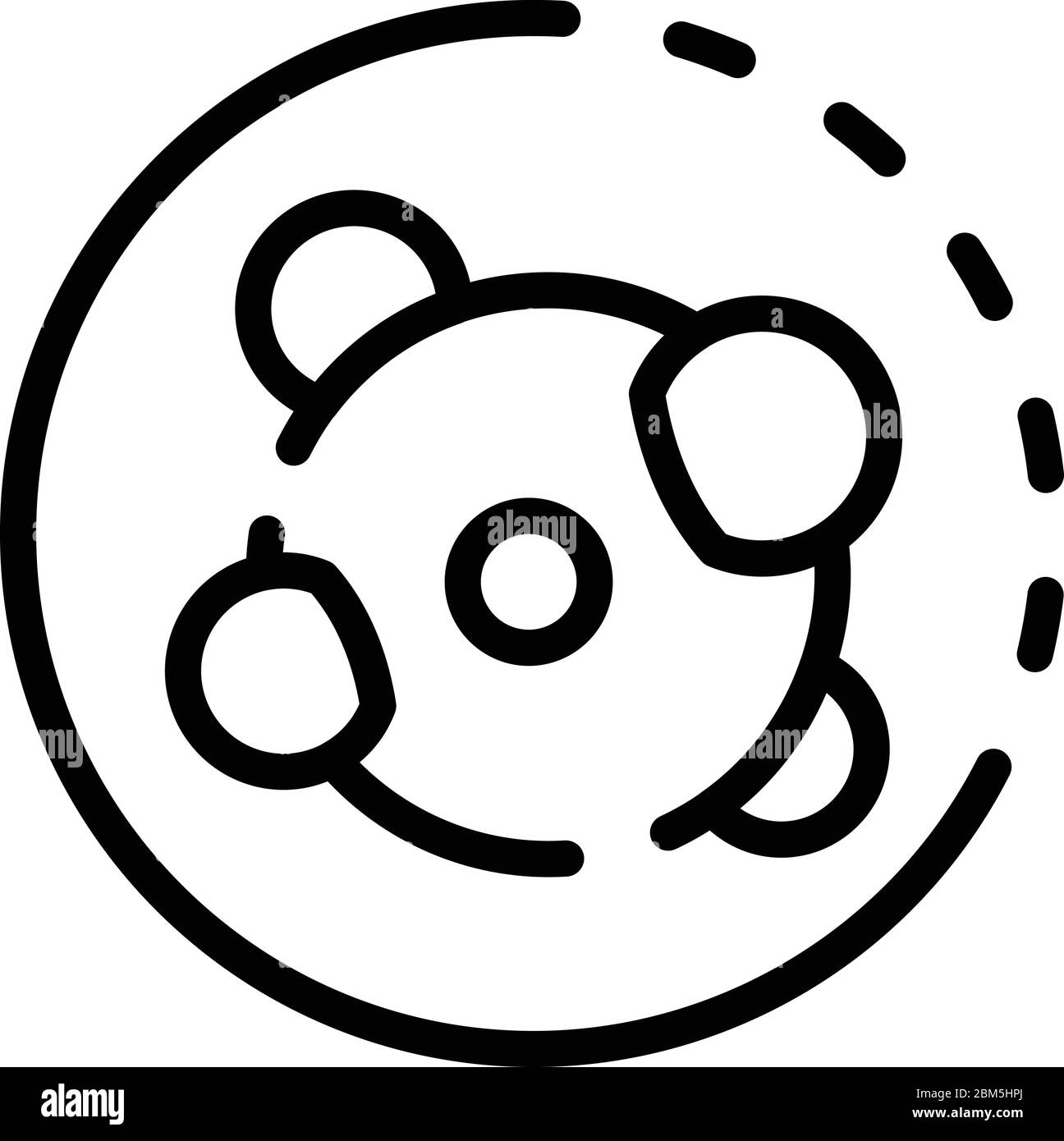 Biological molecule icon, outline style Stock Vector