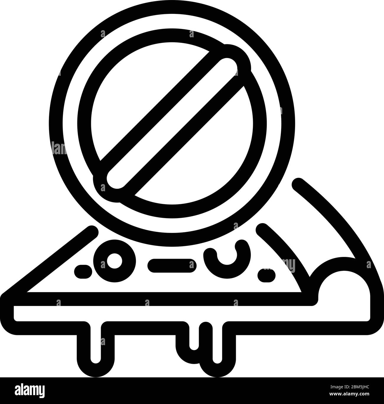 No pizza icon, outline style Stock Vector