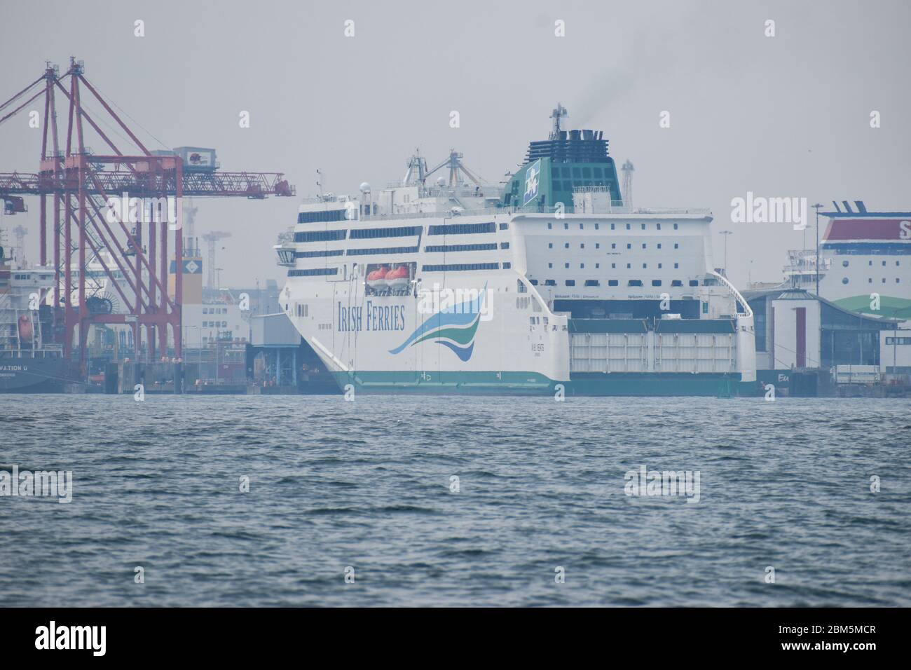 Dublin, Ireland April 28th 2020 Irish Ferries Ferry in Dublin Port