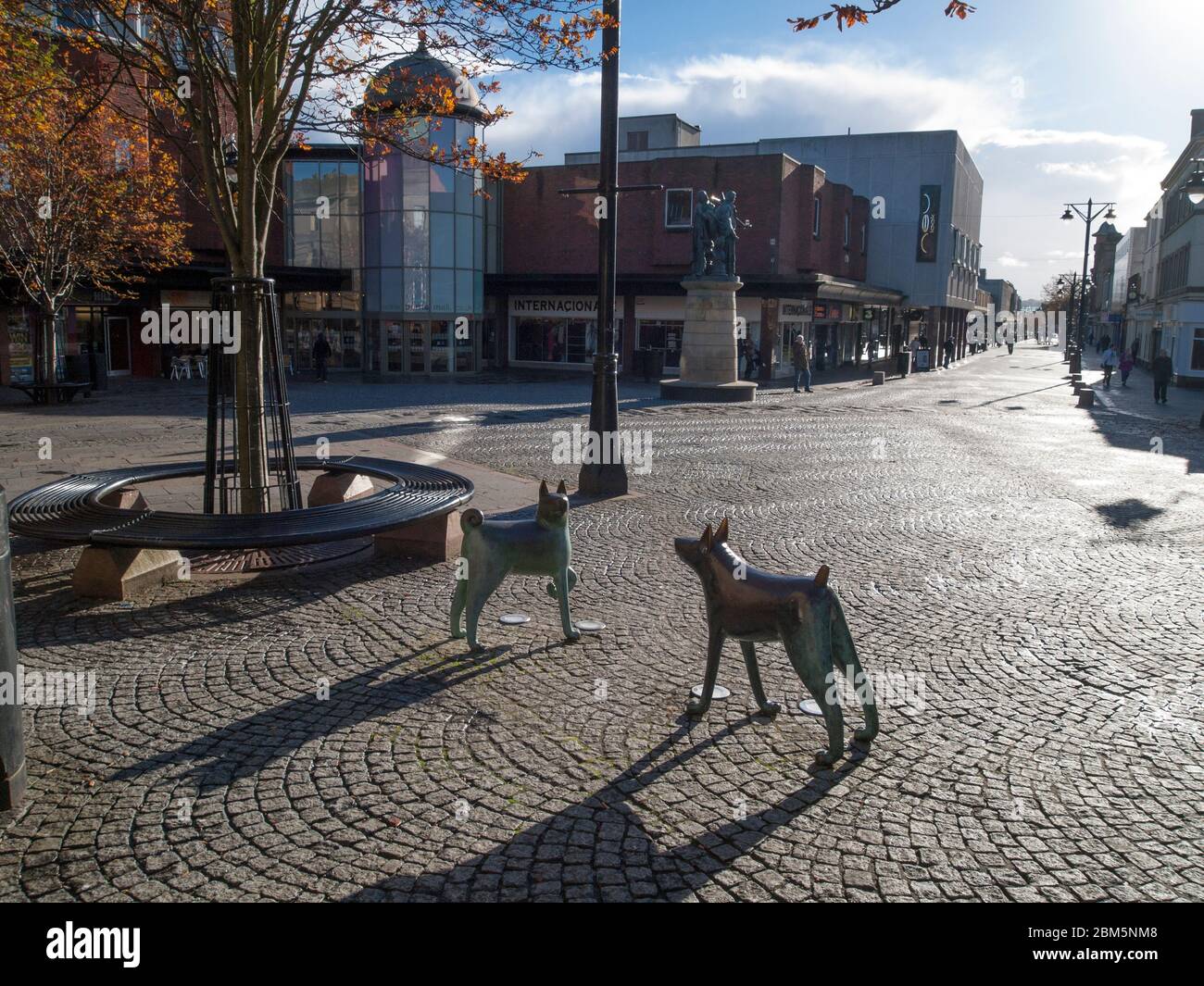kilmarnock high street, with dogs Stock Photo
