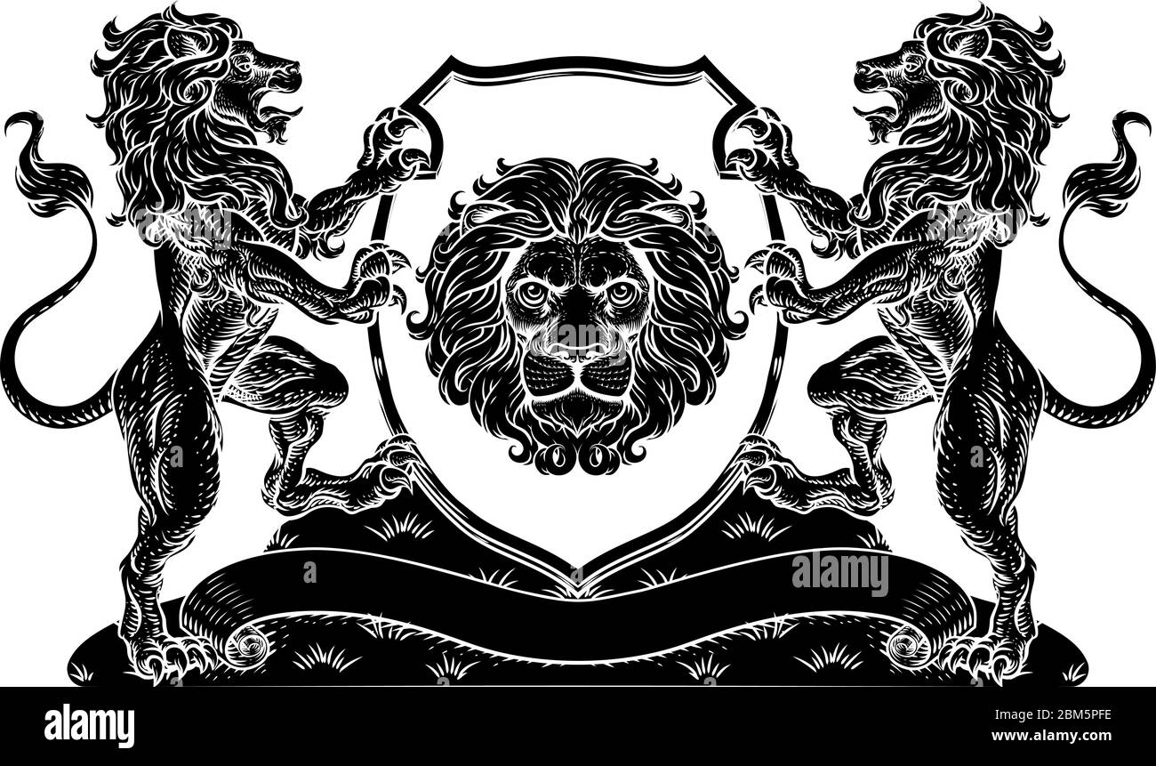 Coat of Arms Lions Crest Shield Family Seal Stock Vector Image & Art