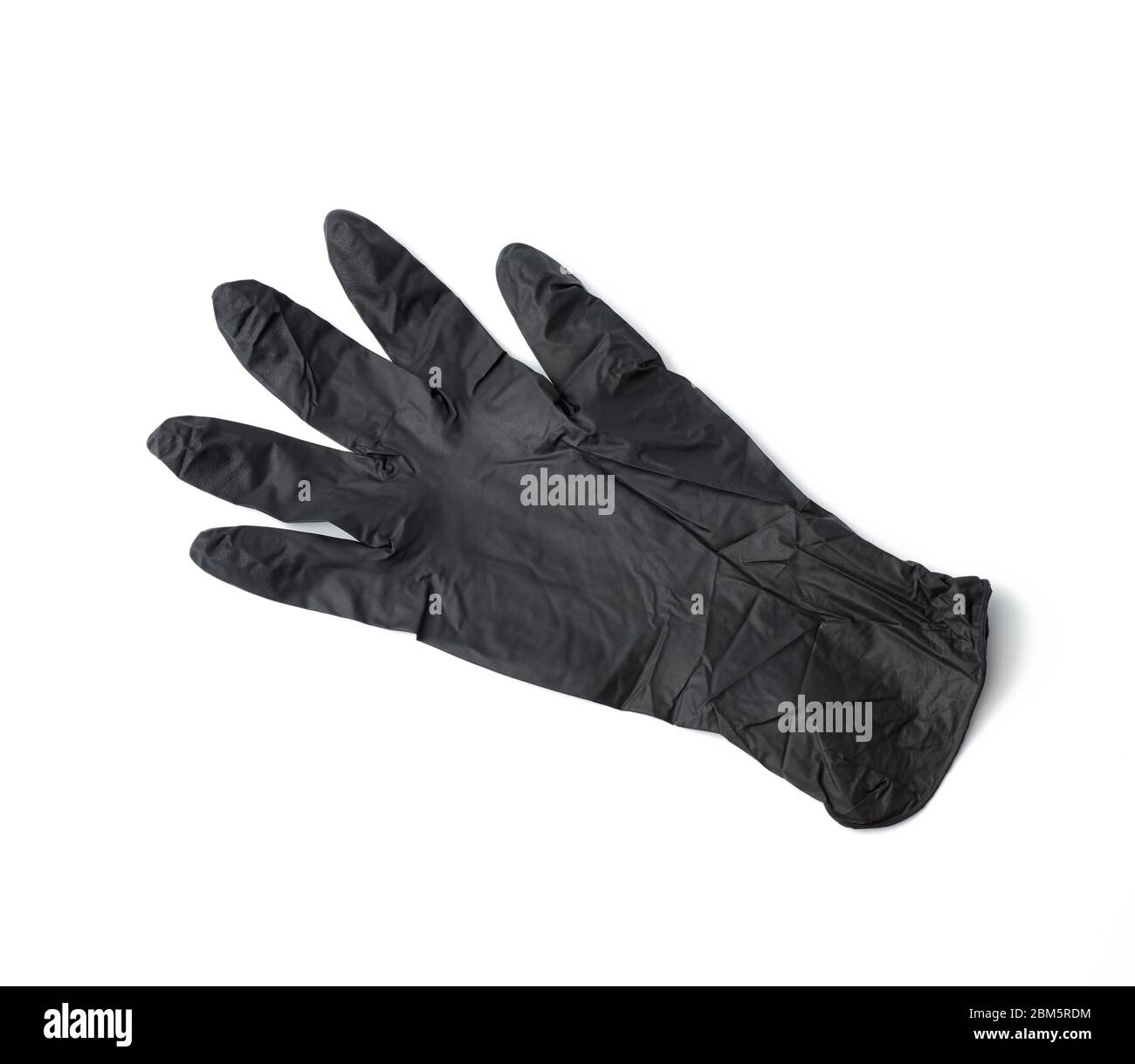 black nonsterile latex gloves for safe cooking isolated on white