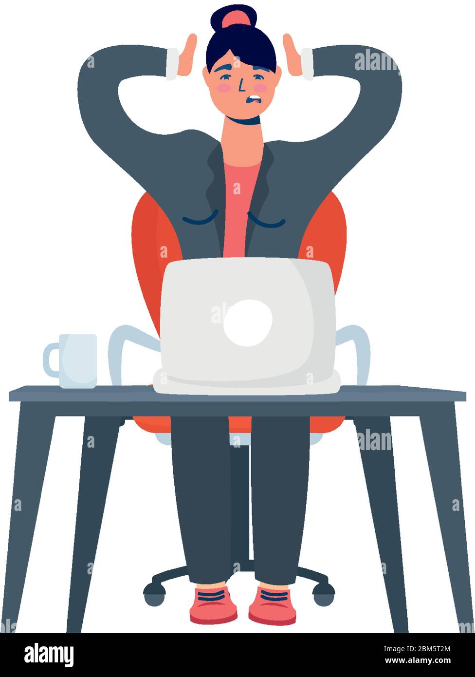 elegant business woman working in laptop Stock Vector Image & Art - Alamy