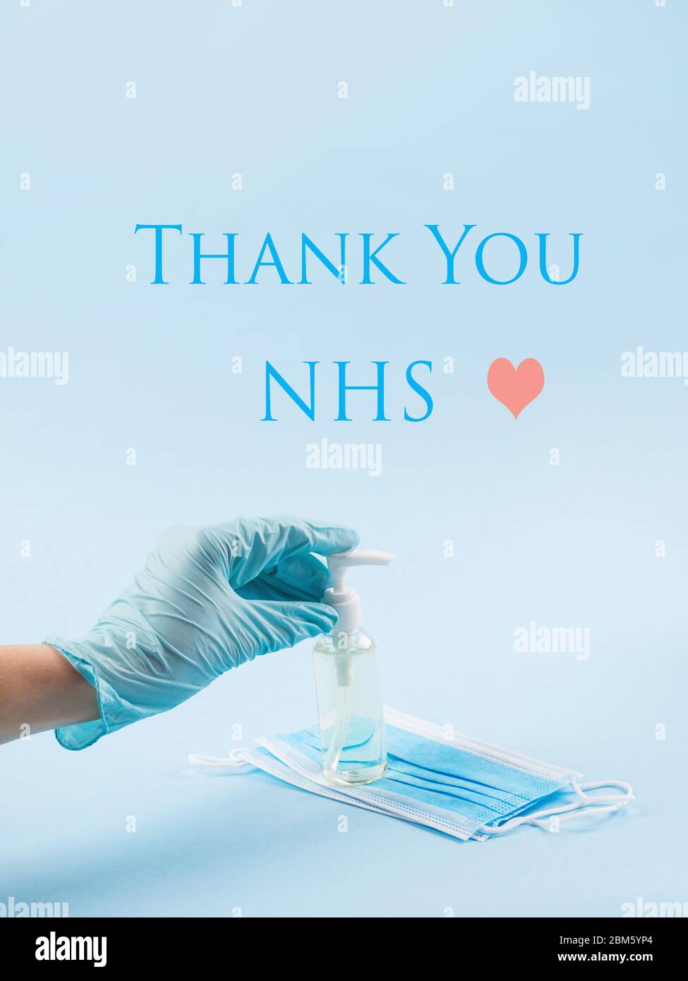 Thank you card for nhs staff on blue Stock Photo Alamy