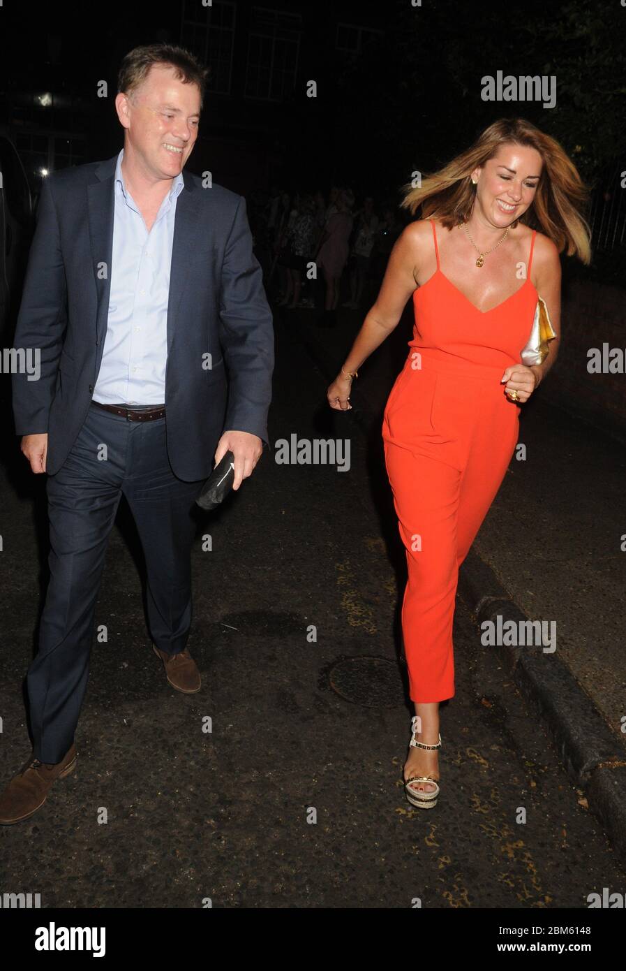 Claire Sweeney at the Phoenix Theatre where she went to watch Rebel Wilson  where she is performing in Guys and Dolls Stock Photo - Alamy