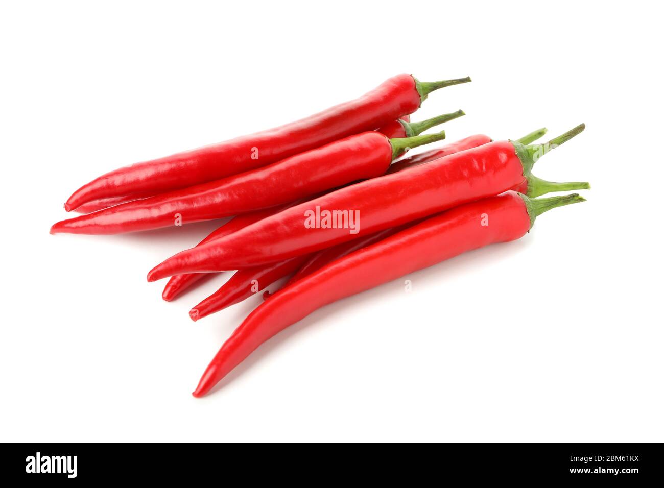 Tasty red chilli peppers isolated on white background Stock Photo - Alamy