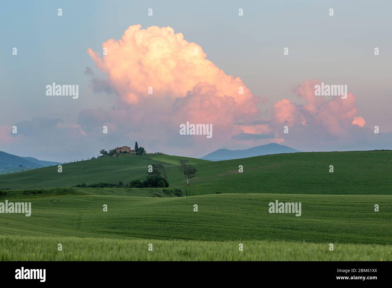 Die Landschaft des Val d’Orcia (Orciatal), Toskana, Italien Stock Photo