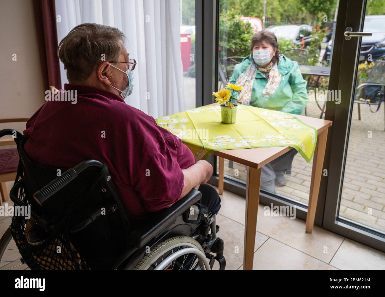 Regulations on visiting care home residents hires stock photography