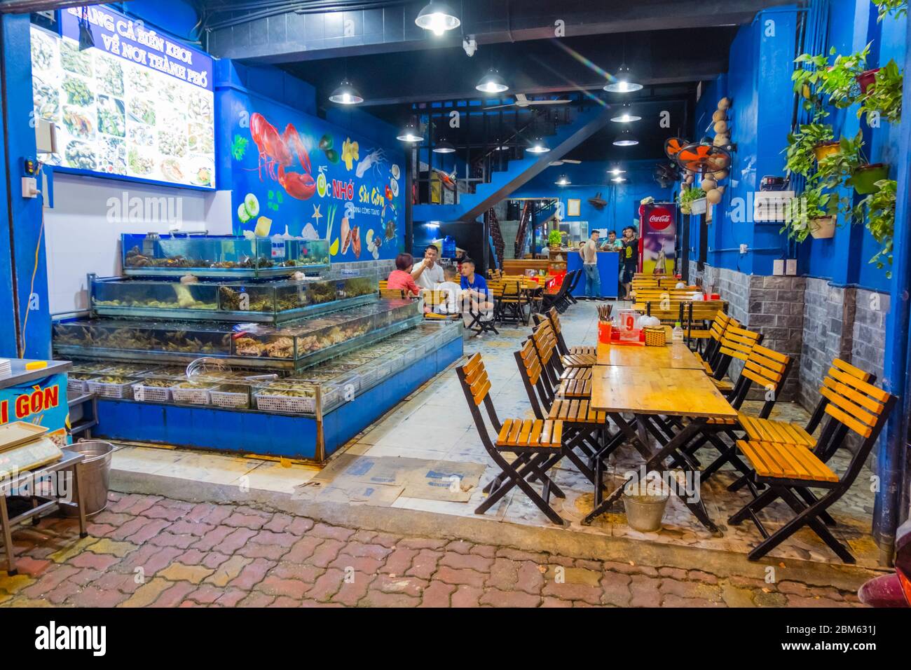 Seafood and fish restaurant, Vinh, Vietnam Stock Photo