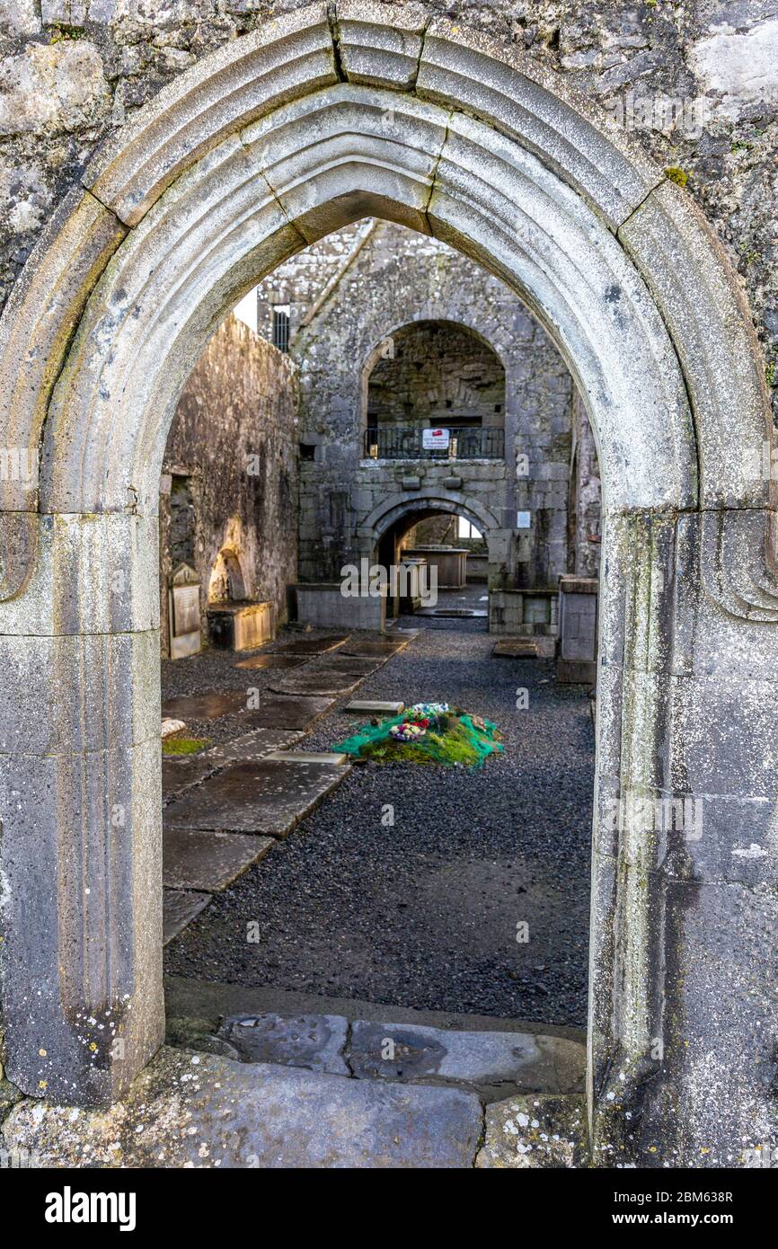 Ross Errilly Friary, ehemaliges Franziskanerkloster, Headford, Galway, Irland Stock Photo