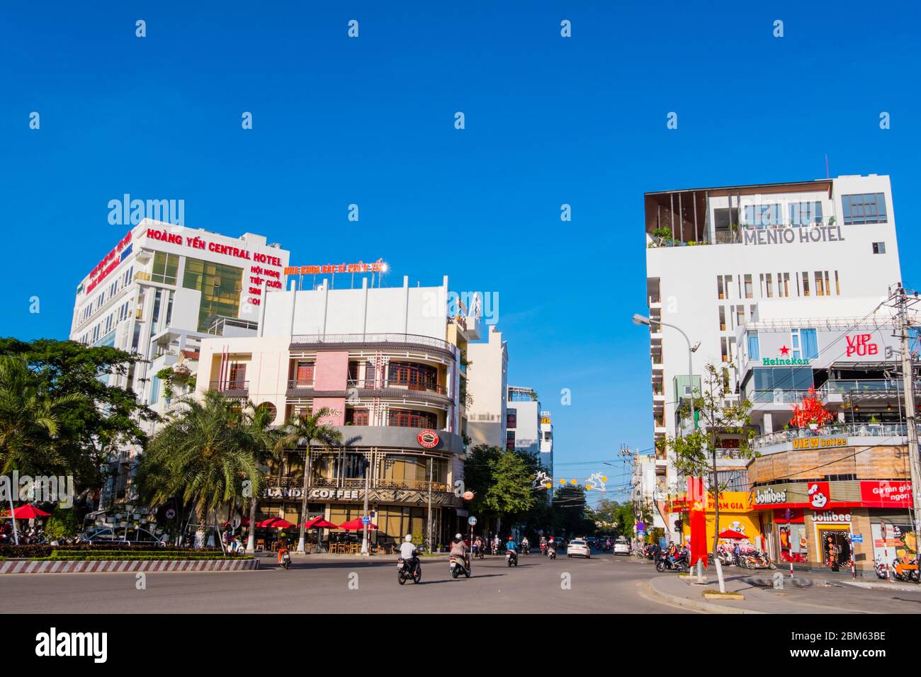Nguyen Tat Thanh, main street, Qui Nhon, Vietnam, Asia Stock Photo