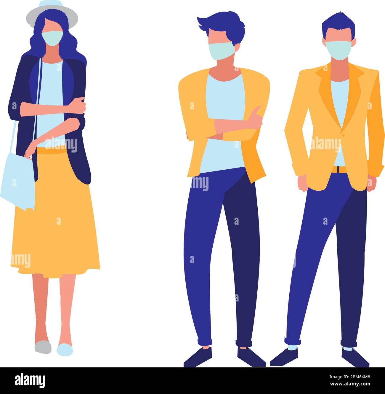 people in the city wearing face mask vector illustration design Stock ...