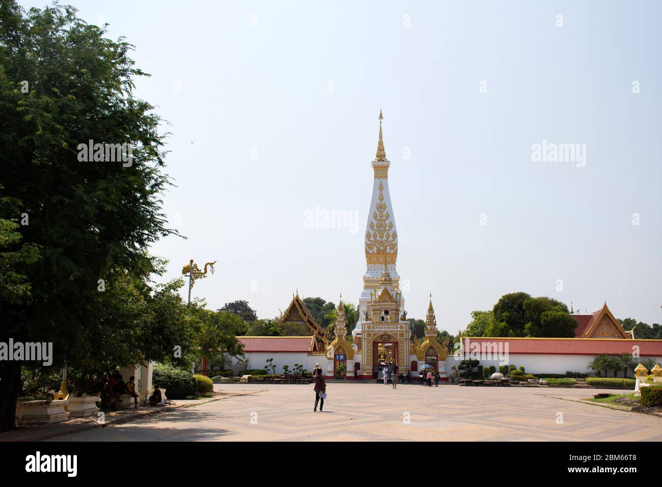 NAKHON PHANOM, THAILAND - OCTOBER 2 : Pagoda or Stupa of Wat Phra That Phanom temple for foreign traveler and thai people travel visit and respect pra Stock Photo