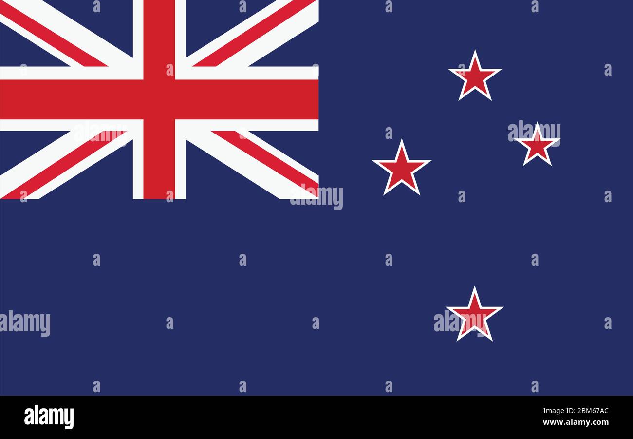 New Zealand flag vector graphic. Rectangle New Zealander flag
