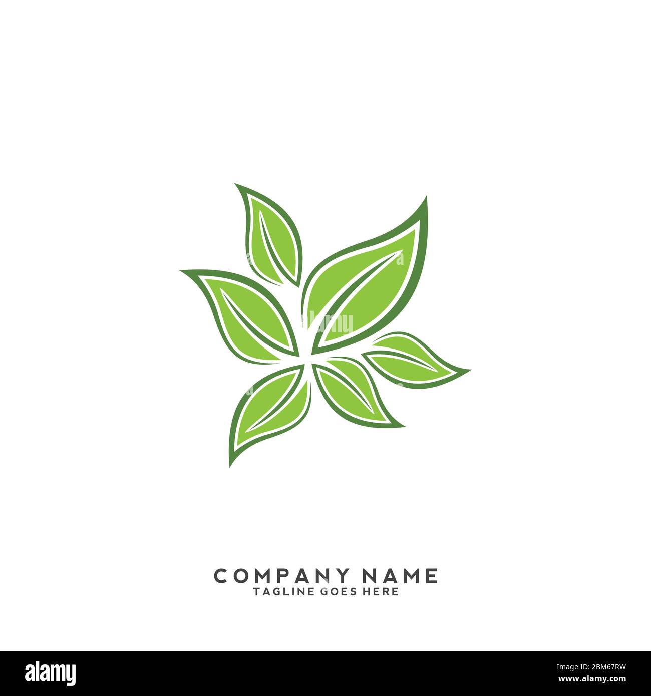 Green Leaf eco organic Logo design vector template Stock Vector Image ...