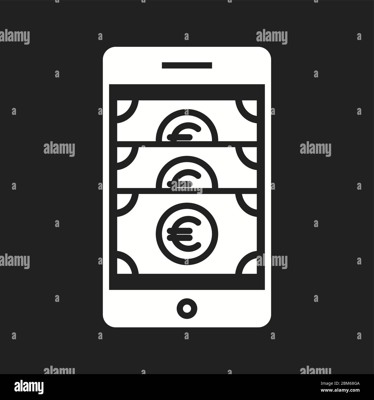 Beautiful Online banking Vector Glyph icon Stock Vector