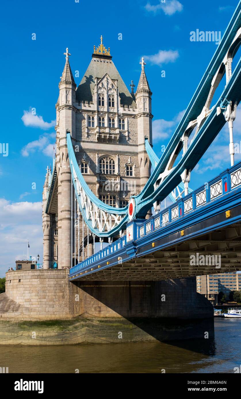 Tower Bridge crossing the Thames, London. Stock Photo