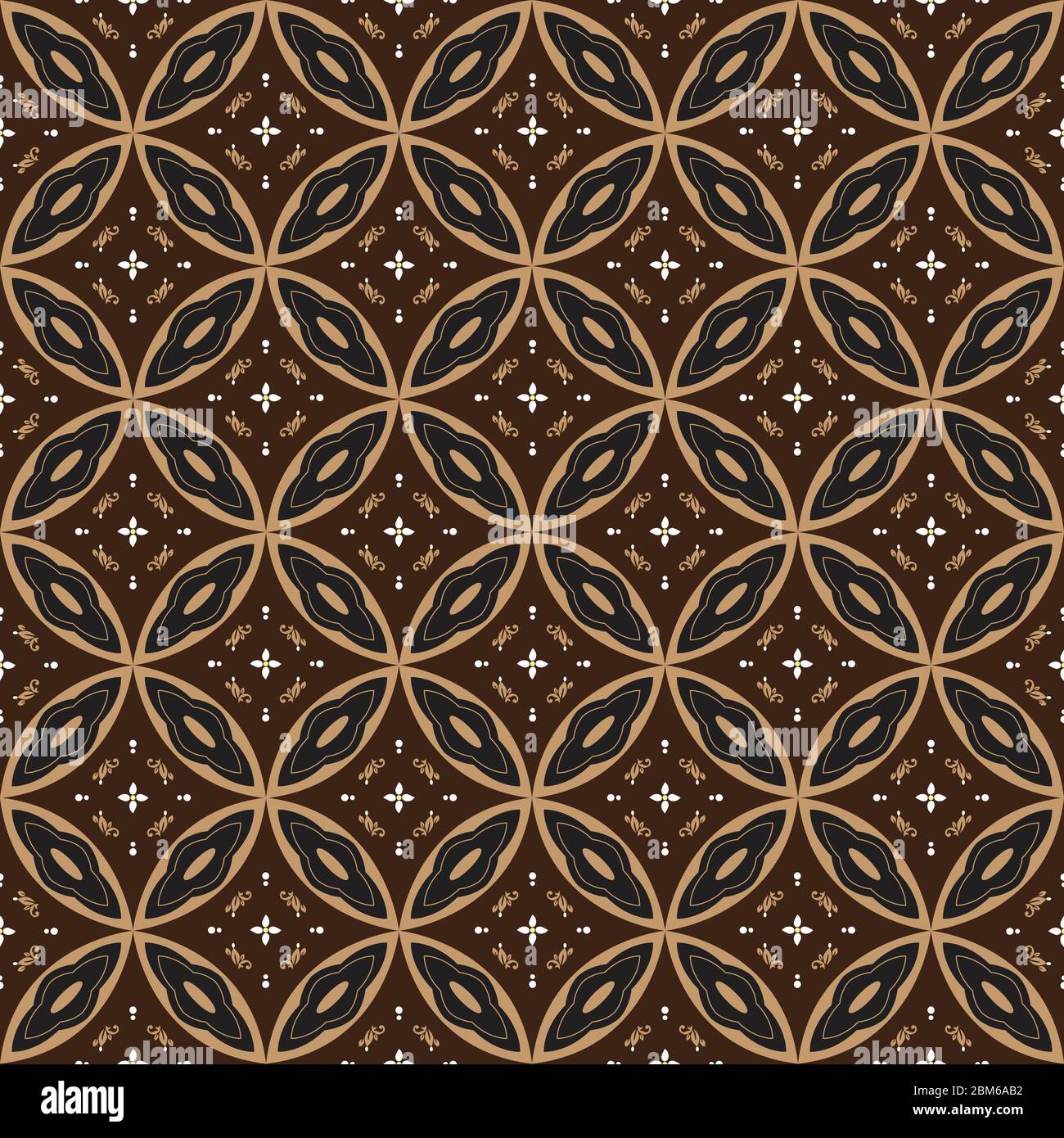 Art work modern circle motifs on batik design with simple brown color design Stock Vector
