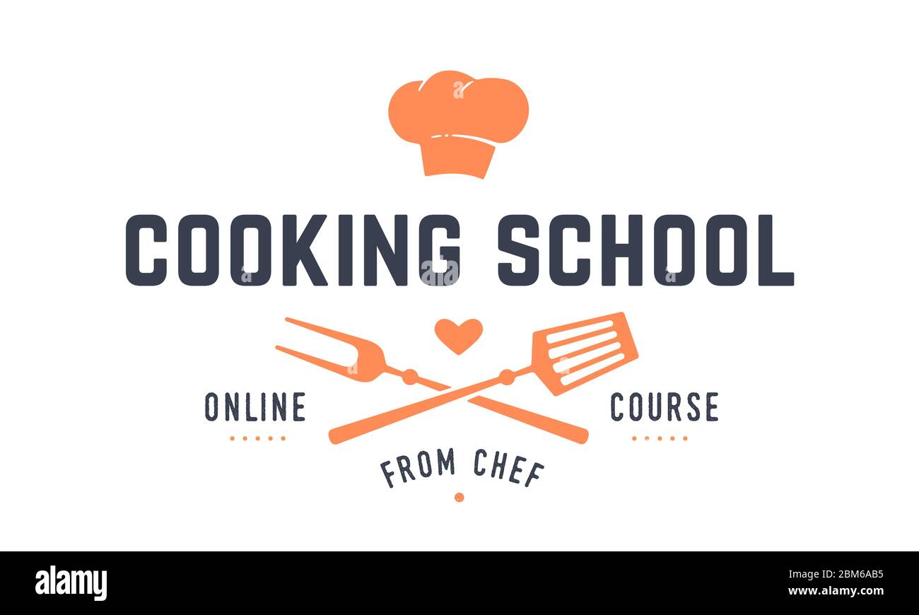 Food logo. Logo for Cooking school class Stock Vector