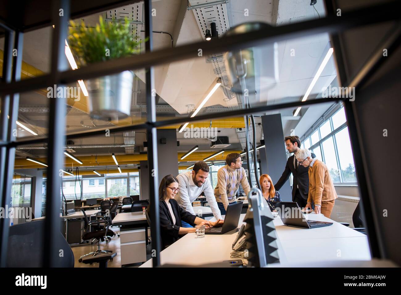 Group of business people working in the modern office Stock Photo