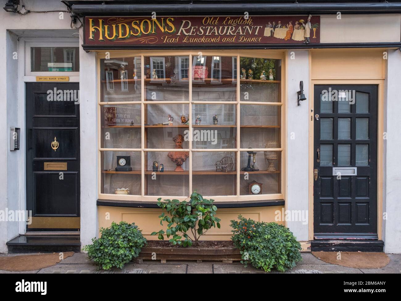 Hudson’s Tea shop  and restaurant on Baker Street in London. Stock Photo
