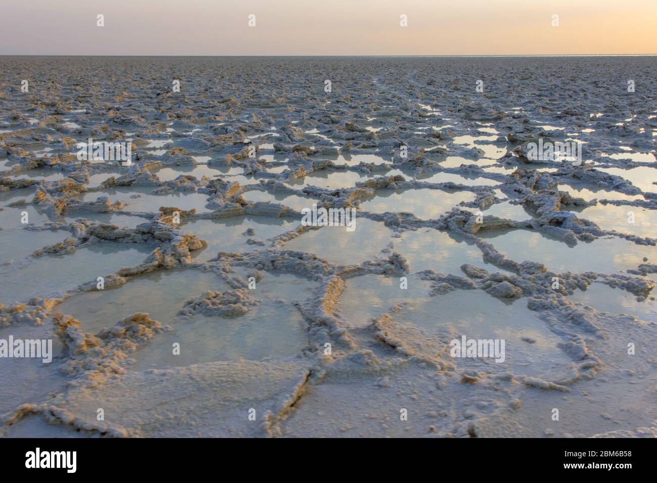 Colorful landscape of Danakil desert with salt flats, Ethiopia Stock Photo