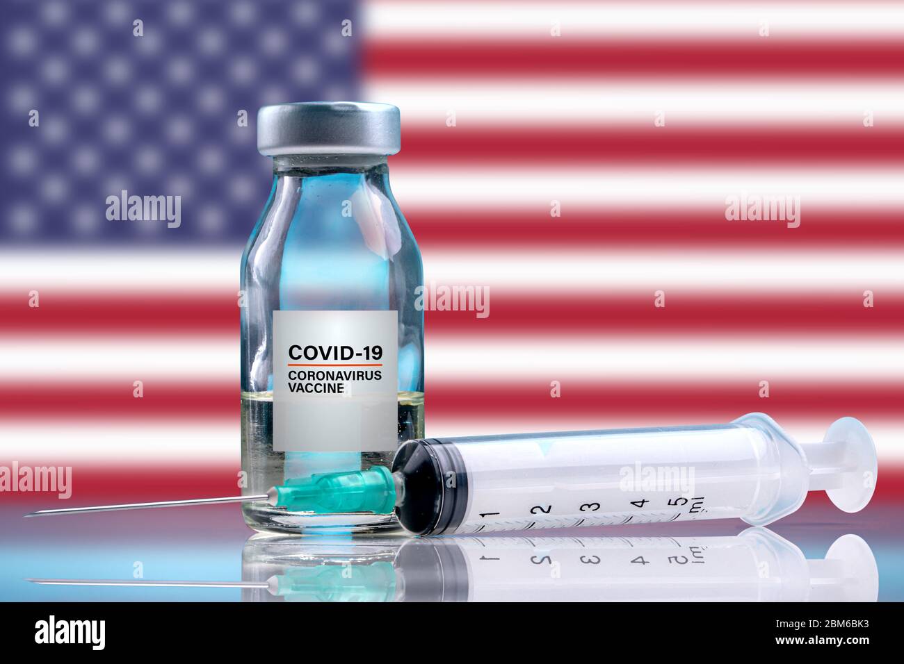Vaccine and syringe injection. It use for prevention, immunization and treatment from corona virus infection (novel coronavirus disease 2019, Covid-19 Stock Photo